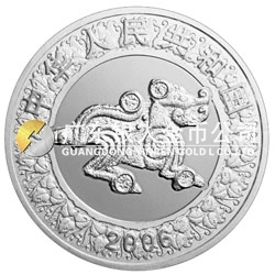 2006中國丙戌（狗）年生肖紀念幣1盎司圓形銀質彩色紀念幣