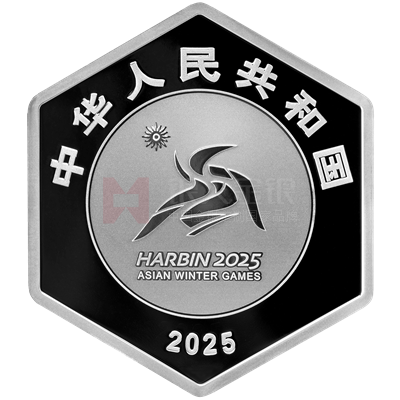 第9屆亞洲冬季運動會30克六邊形銀質紀念幣