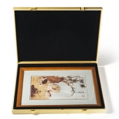 紅梅報(bào)春圖純銀銀畫(huà)批發(fā)零售個(gè)性定制純銀浮雕銀畫(huà)