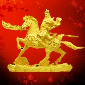 關(guān)公電鑄沙金擺件定制、千足鑄金擺件定做