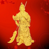 關(guān)公電鑄沙金擺件定制、千足鑄金擺件定做